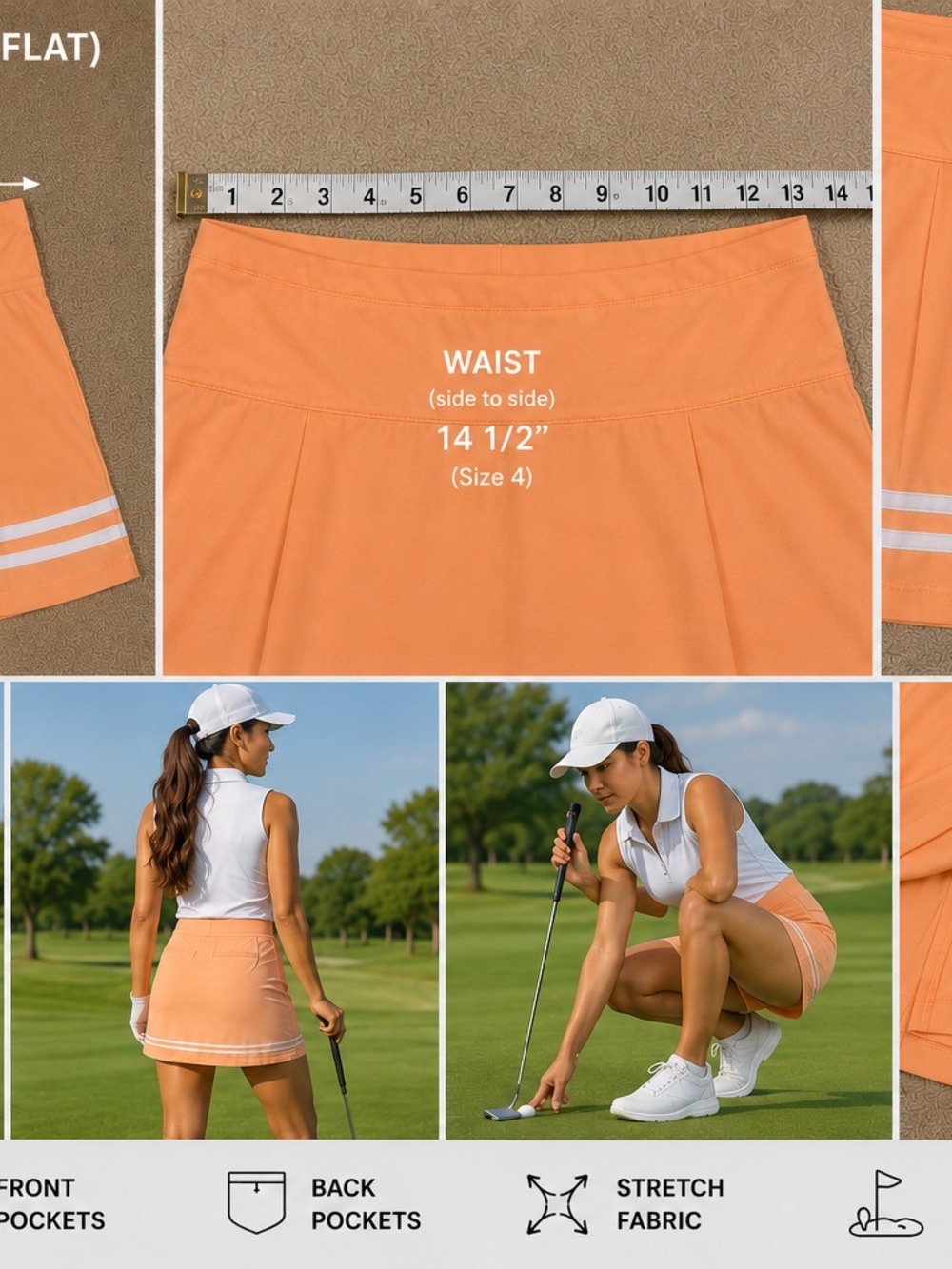 CALIA by Carrie Underwood Peach Athletic Golf Skort